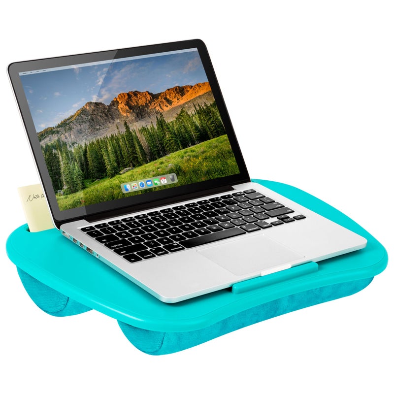 LAPGEAR MyDesk Lap Desk with Device Ledge and Phone Holder - Turquoise - Fits up to 15.6 Inch Laptops - Style No. 44449 - Image 1
